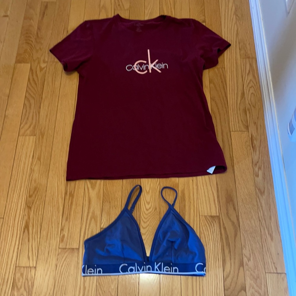 Calvin Klein top and bralette size large. New